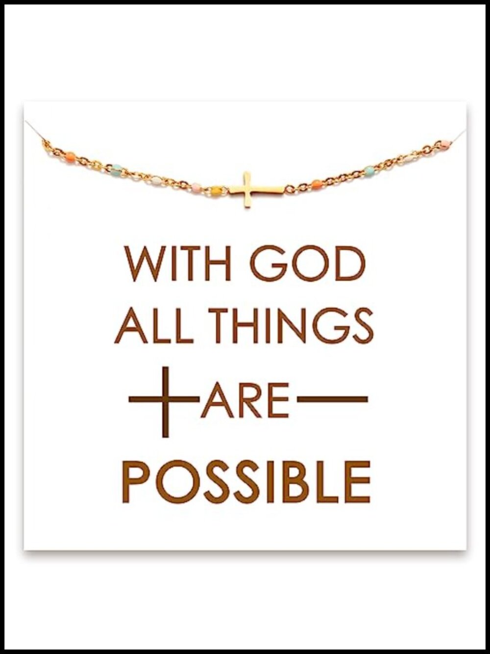 18K Gold Plated Cross Bracelet Christian Religious Gift Adjustable Chain